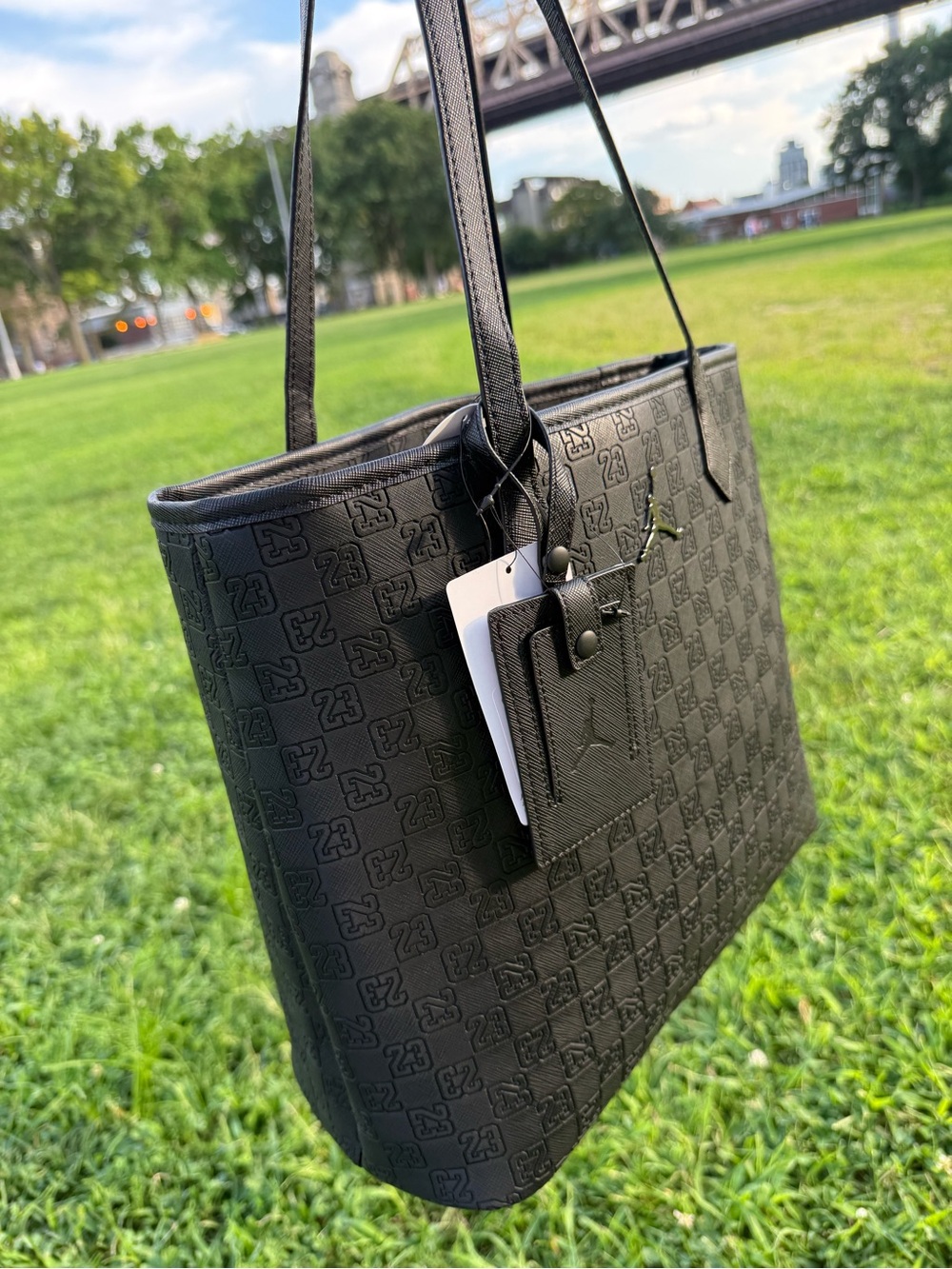 Jordan Black Embossed Tote Bag with Jumpman Logo - Picture 4 of 5